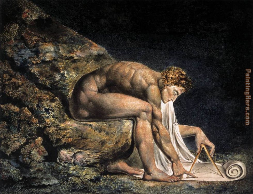 Isaac Newton painting - William Blake Isaac Newton art painting